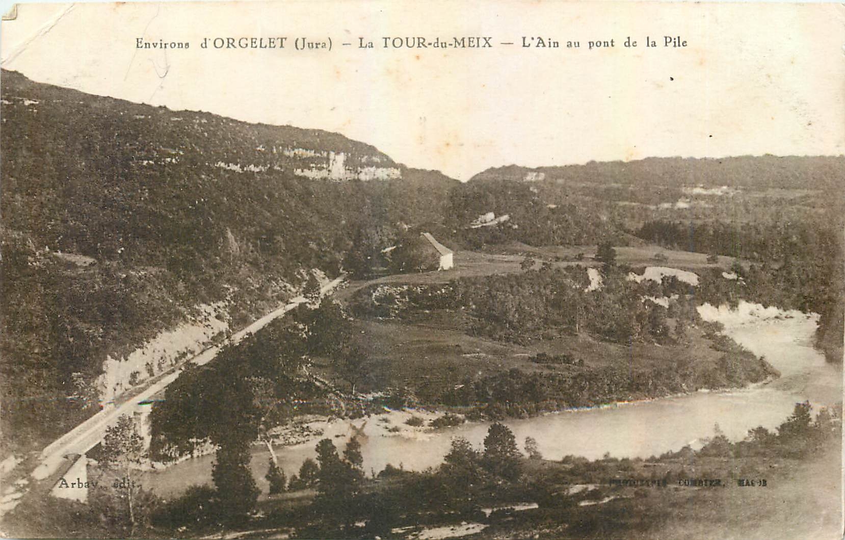 CPA Environs d'Orgelet Jura La Tour du Meix L'Ain au pont de la Pile 