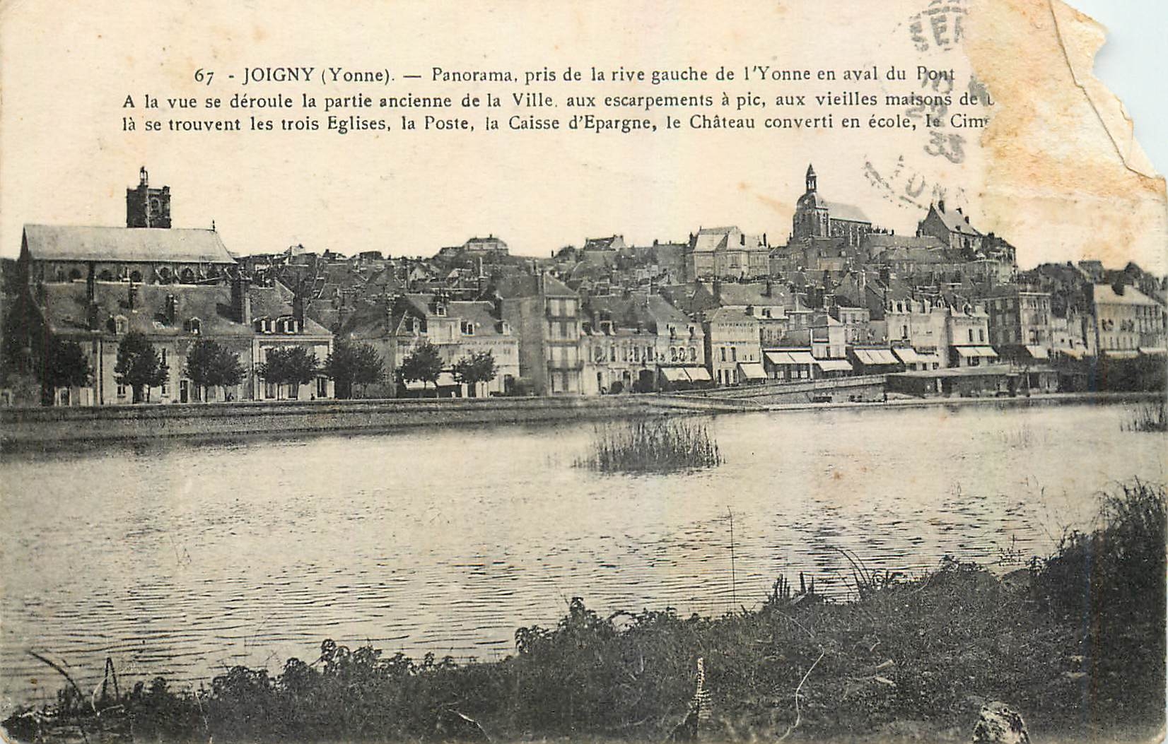 CPA Joigny Yonne Panorama pris de la rive gauche de l'Yonne en aval du Pont 