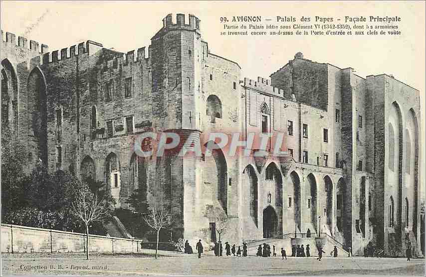 CPA Avignon Palais des Papes Facade Principale 