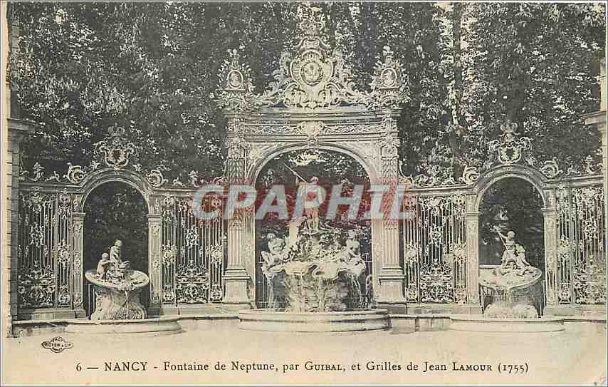 CPA Nancy Fontaine de Neptune par Guibal et Grilles de Jean Lamour 
