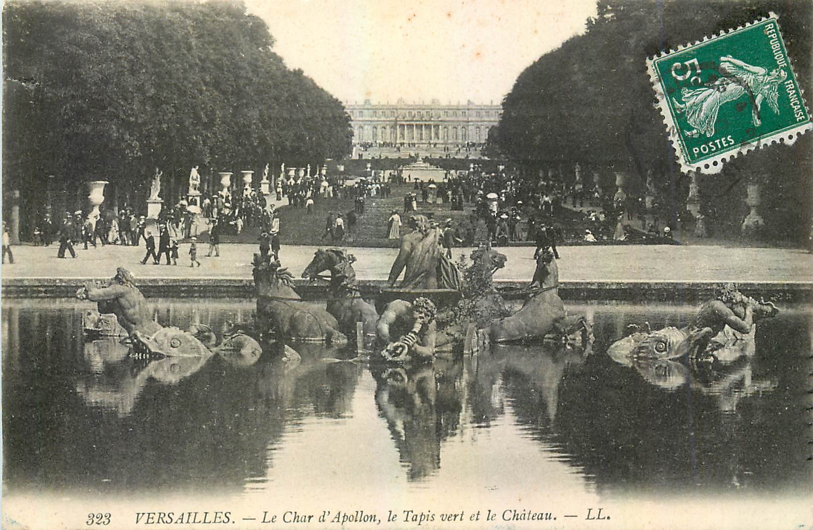 CPA Versailles Le Char d'Apollon le Tapis vert et le Chateau 