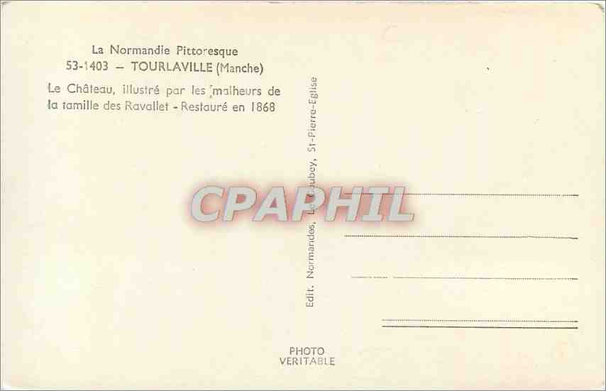 CPA Tourlaville Manche Le Chateau  — Rückseite