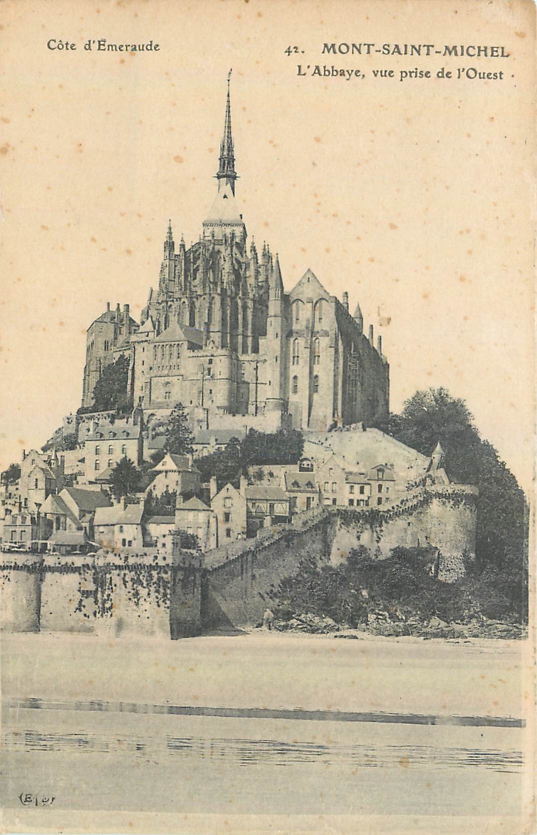 Mont-Saint-Michel — Ansicht der Abtei von Westen — Côte d'Émeraude, Nr. 42