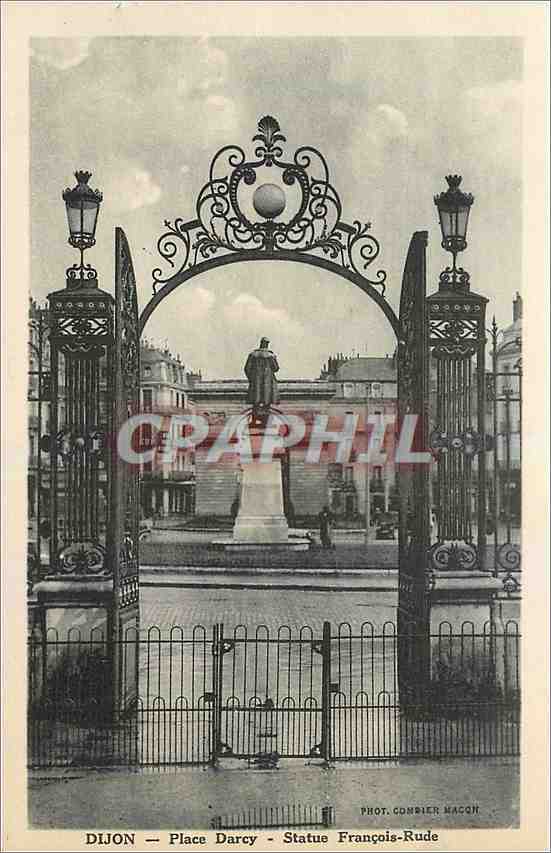 CPA Dijon Place Darcy Statue Francois Rude 