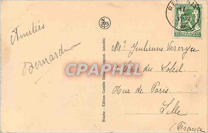 CPA Binche Historique Les Remparts  — Back