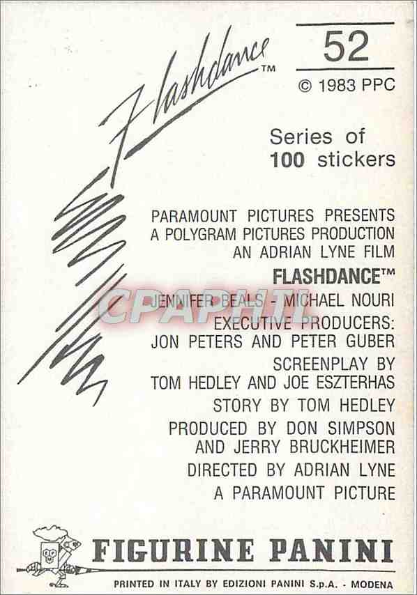 Image Panini  Flashdance  — Rückseite