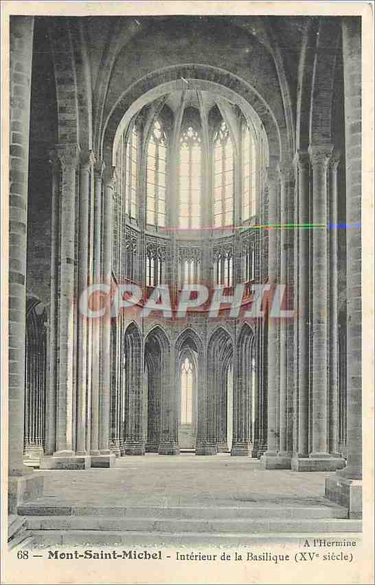 CPA Mont Saint Michel Interieur de la Basilique 