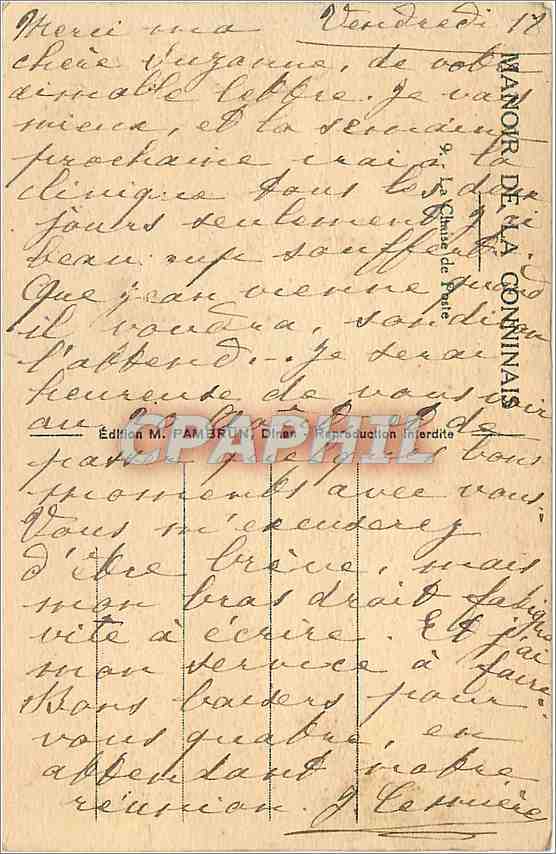 Dinan - Manoir de la Conninais — Édition M. PAMBRUN — Back