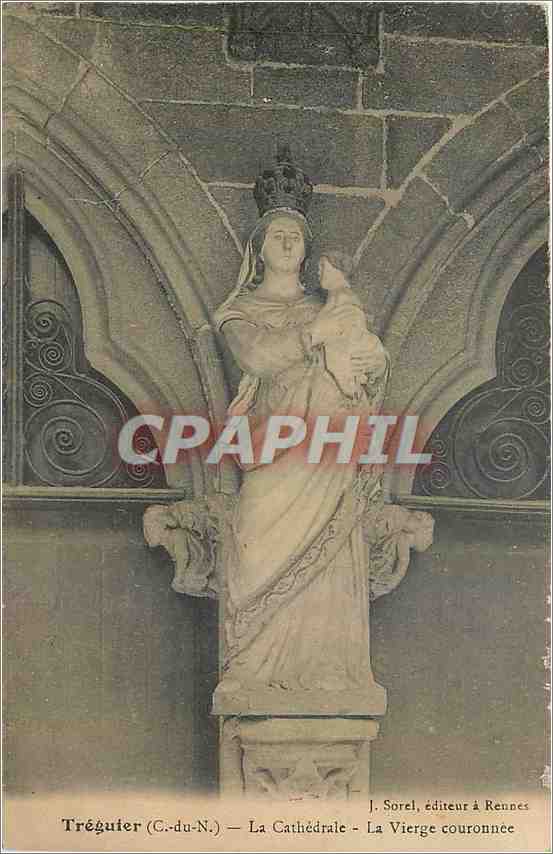 CPA Treguier C du N La Cathedrale La Vierge Couronnee 