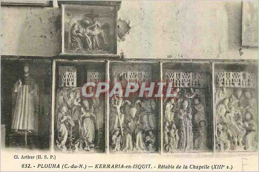 CPA Plouha C du N Kermaria en Isquit Retable de la Chapelle 