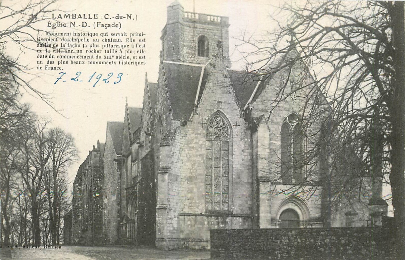 CPA Lamballe C du N Eglise ND Facade 