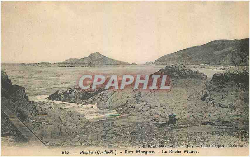 CPA Plouha C du N Port Morguer La Roche Mauve 