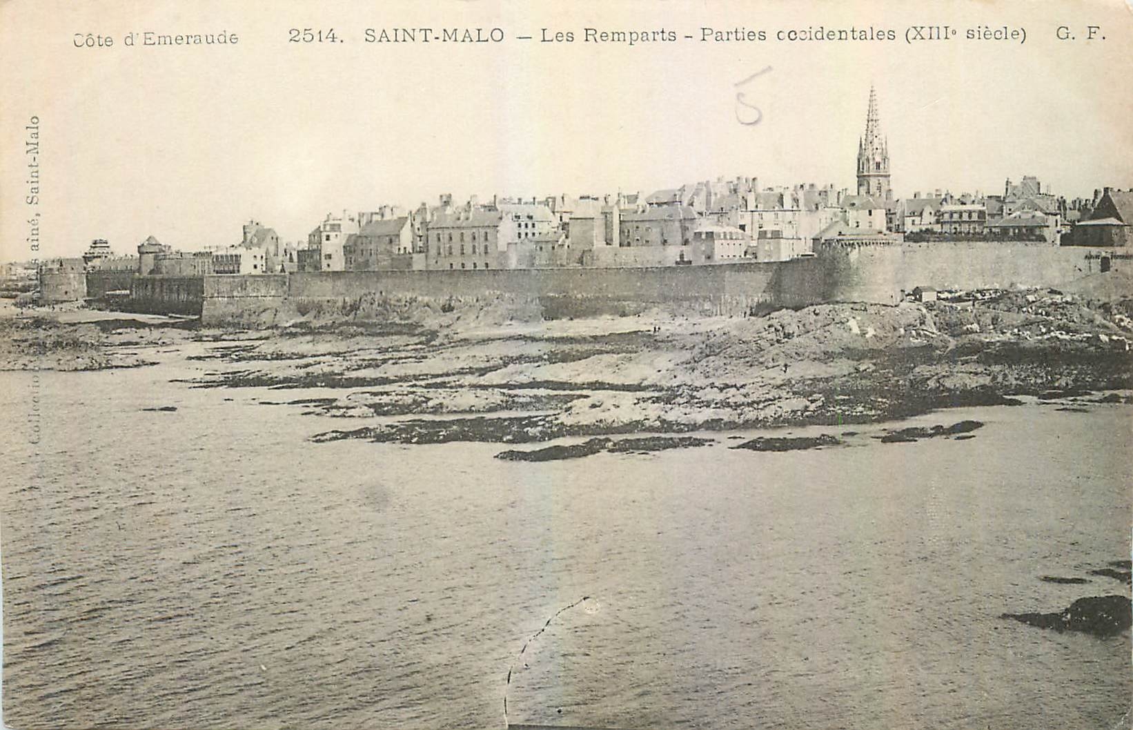 Saint-Malo — Les Remparts — Parties occidentales (XIIIe siècle) — G. F. — Côte d’Emeraude, n° 2514