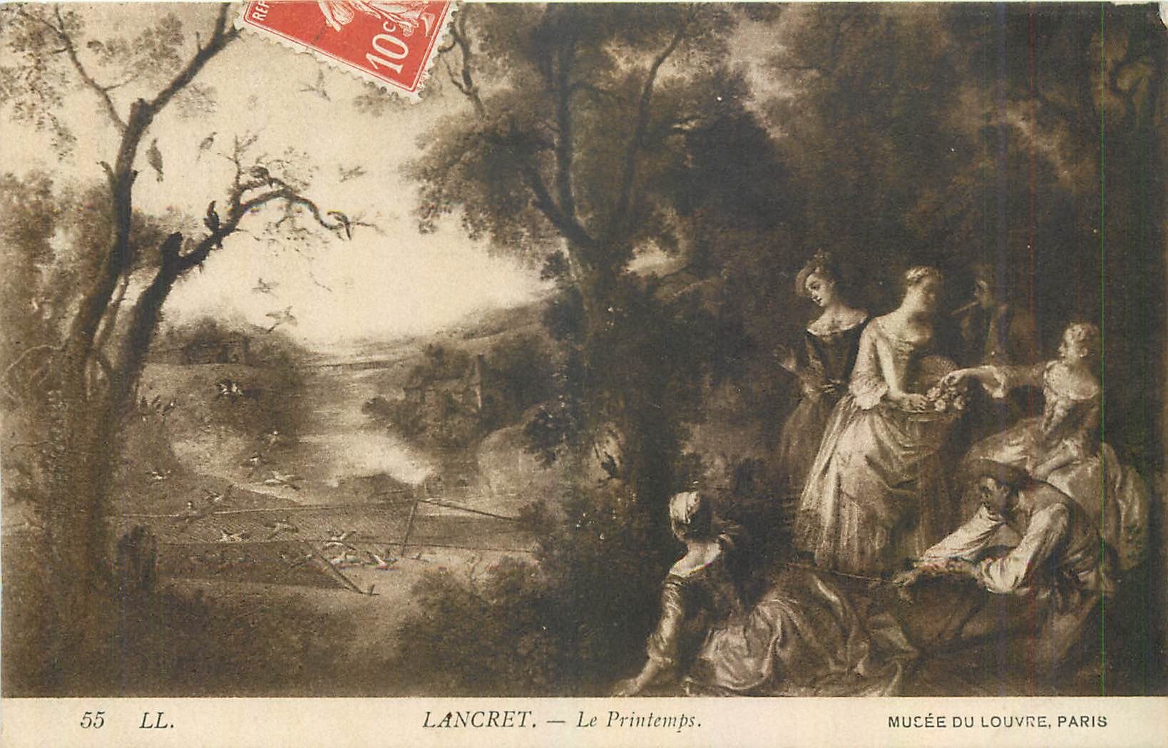 CPA Lancret Le Printemps Musee du Louvre Paris 