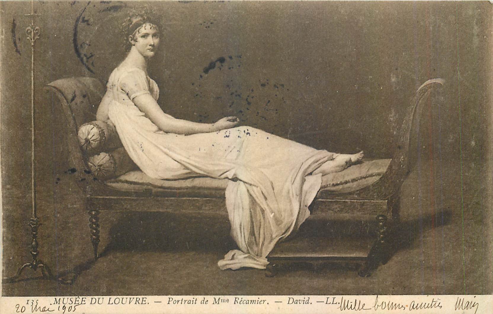 CPA Musee du Louvre Portrair de Mme Recamier 