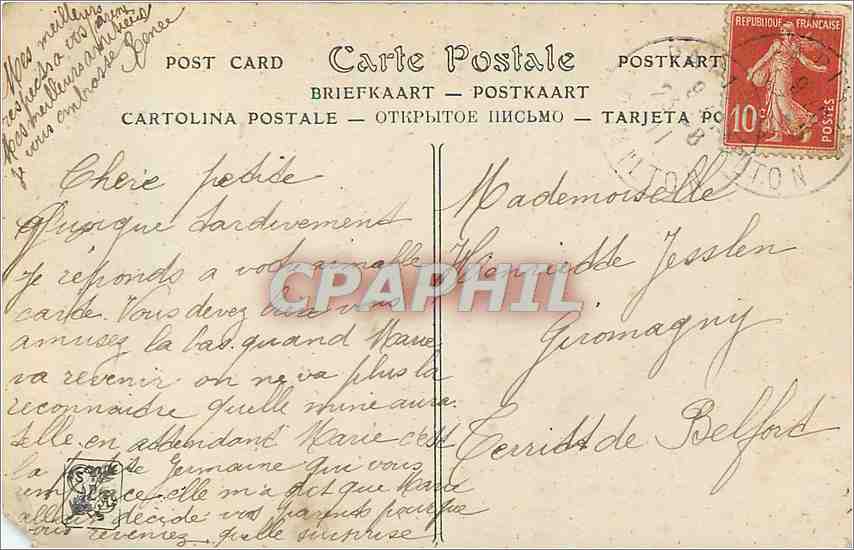 CPA Braves gens Salon de 1911 Maroniez  — Verso