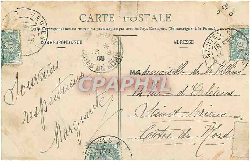 CPA Le Pouldu Chateau de St Maurice  — Rückseite