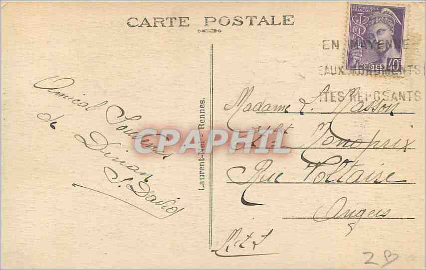 Dinan — Porte et Rue du Jerzual — Laurent-Petit, Rennes — Rückseite