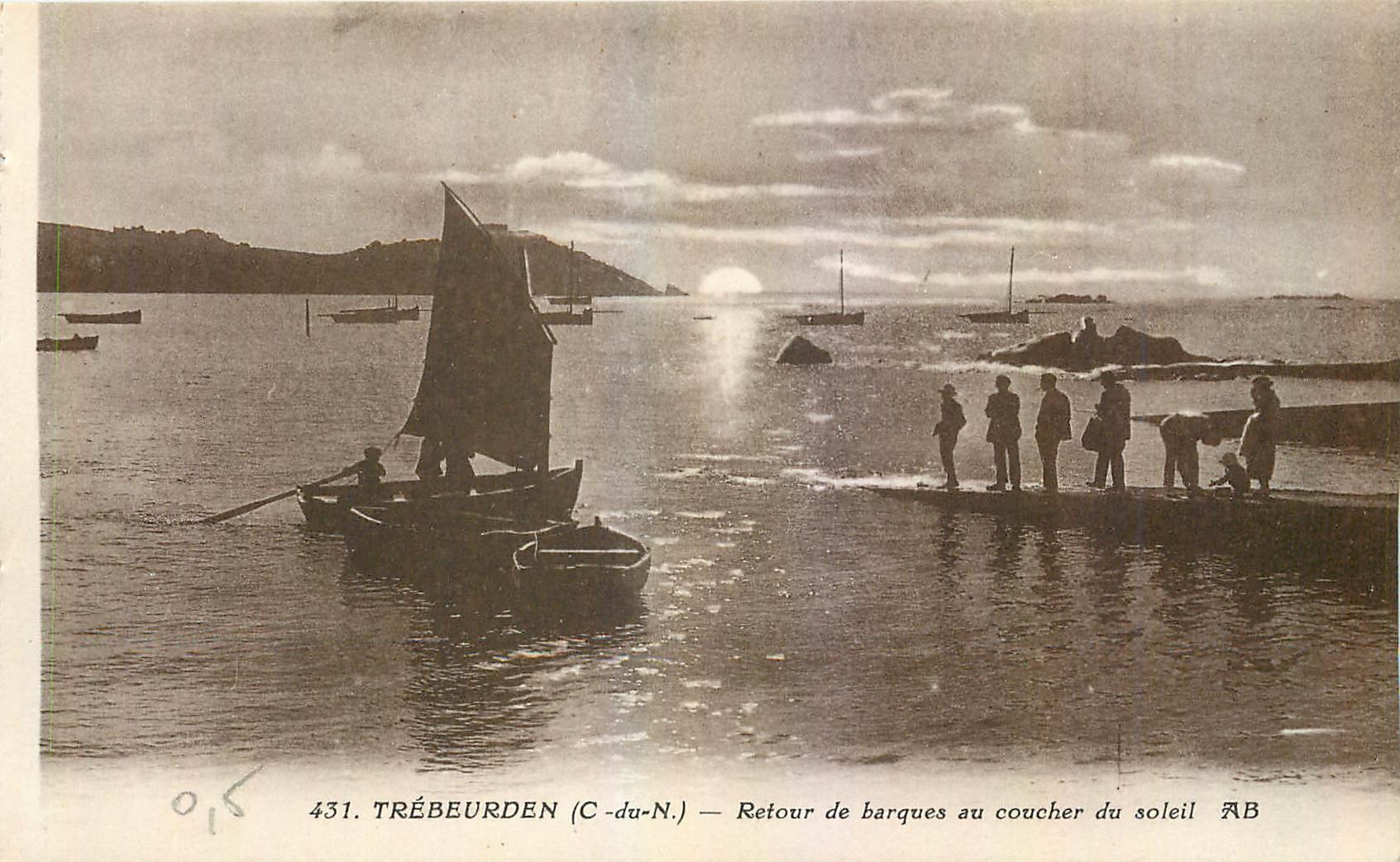 Trébeurden (C-du-N.) — Return of boats at sunset — Phototype A. Anoërr n°431