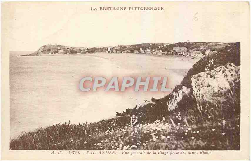 CPA Val Andre Vue generale de la Plage prise des Murs Blancs 