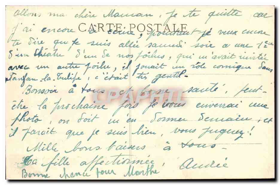 Steamer-Paquebot-Boat-Bateau- 'Champagne' 10 010 tonnes-9 000 cheveaux-Salon de Conversation -CPA — Verso