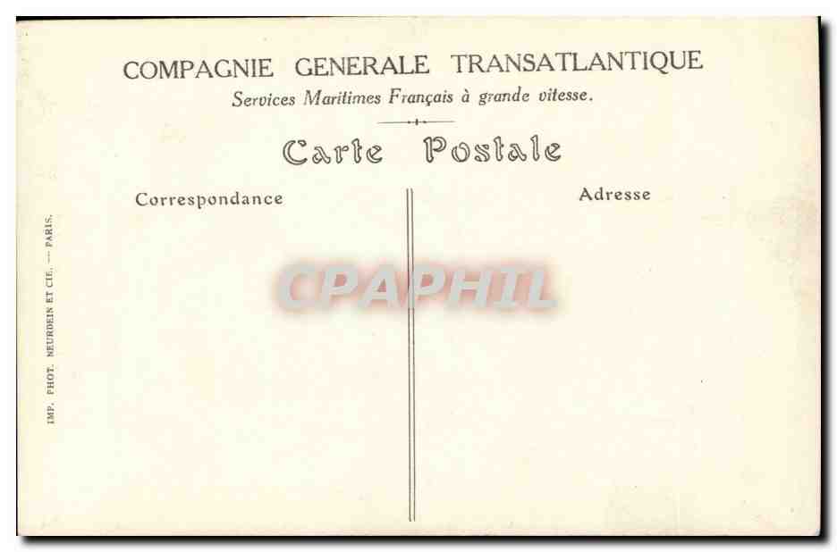 Steamer-Paquebot-Boat-Bateau- 'Lafayette' Paqubot rapide a 4 helices -CPA — Back