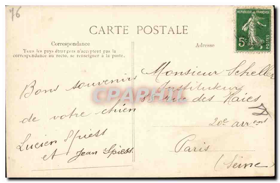 Steamer-Paquebot-Boat-Bateau- Le Havre-Nos Transatlantiques- Depart pour l'Amerique 'La Touraine' -CPA — Back