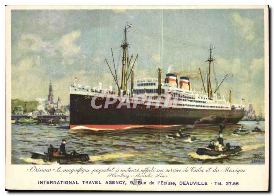Steamer-Paquebot-Boat-Bateau- 'Orinoco' le manifique paquebot au service de Cuba et du Mexique-Hamburg-Amerika Line -CPA