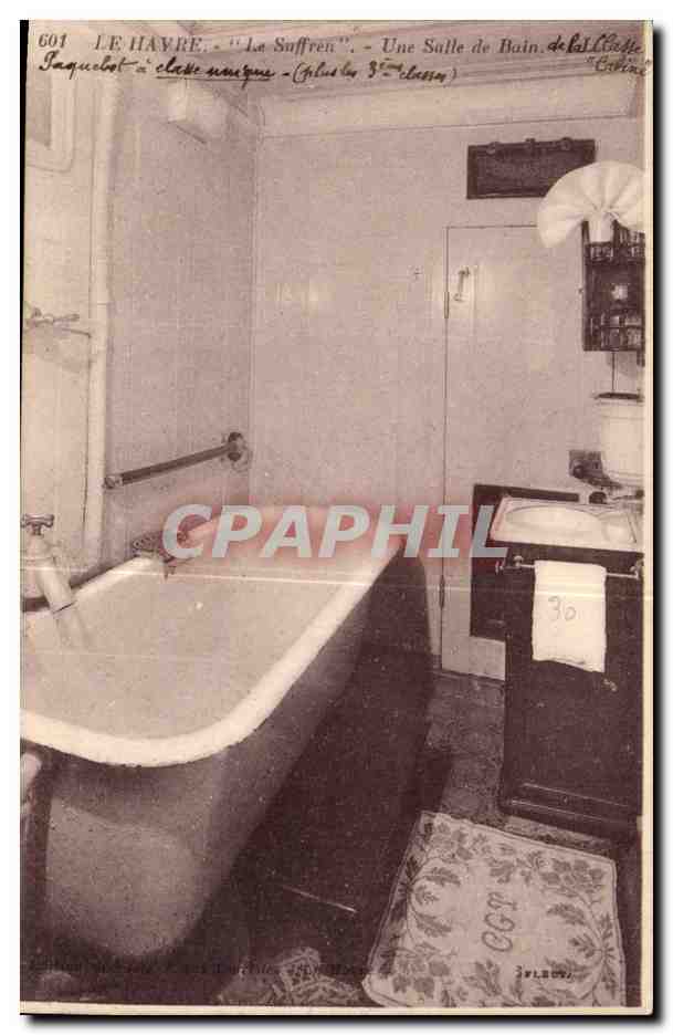 Steamer-Paquebot-Boat-Bateau- Le Havre 'Le Suffren' Une Salle de Bain -CPA