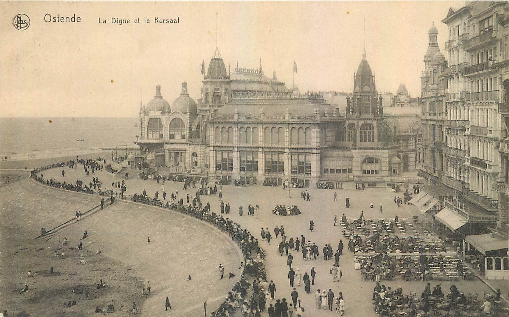CPA Ostende La Digue et le Kursaal 