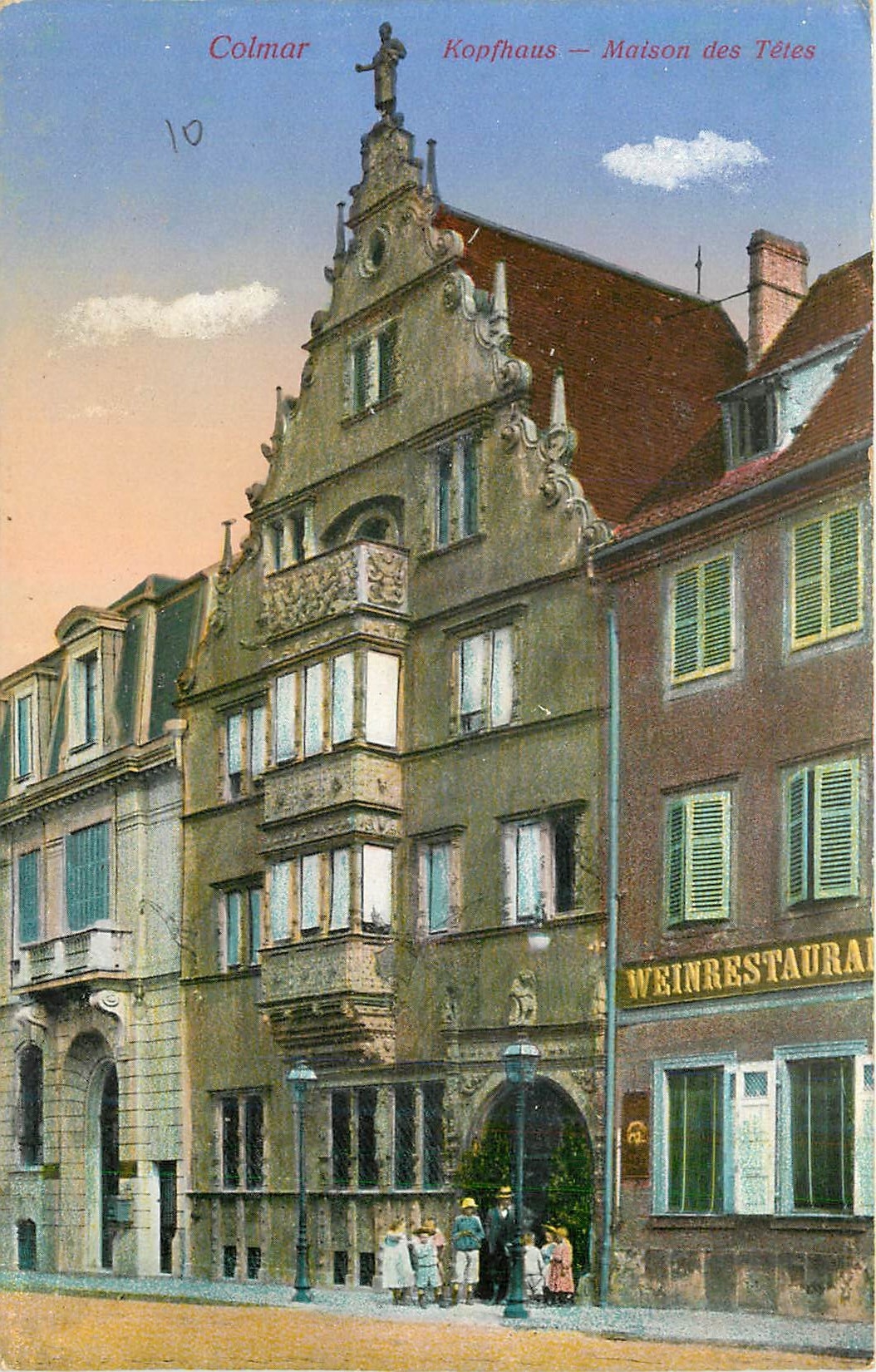 CPA Colmar Kopfhaus Maison des Tetes 