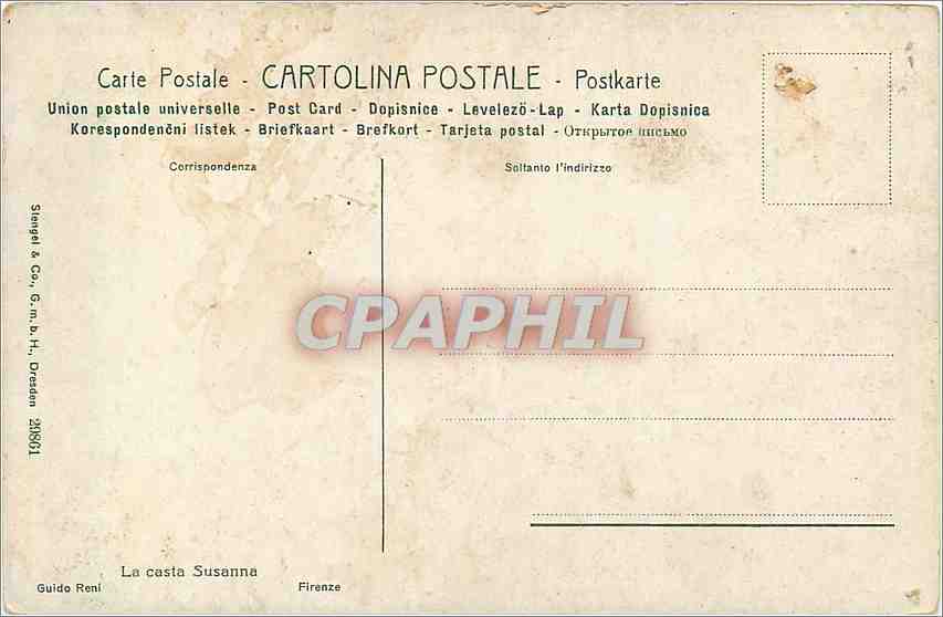 CPA La Casta Susanna  — Back