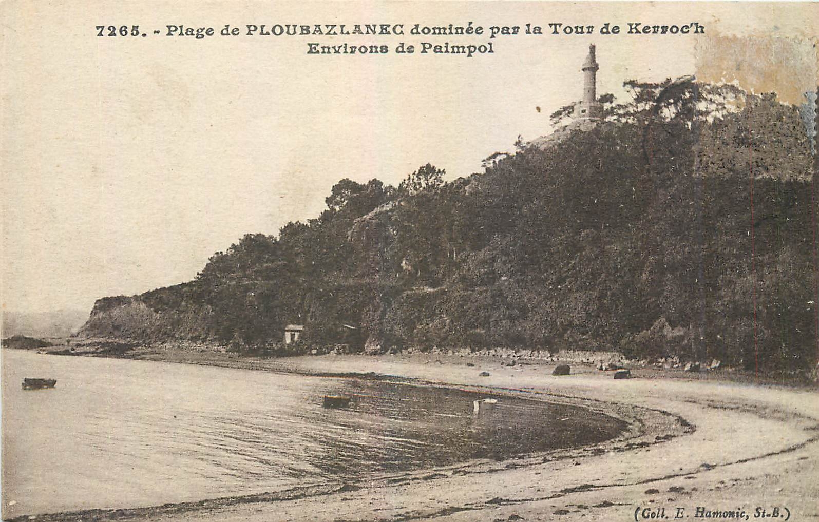 CPA Plage de Ploubazlanec dominee par la Tour de Kerroc'h Environs de Paimpol 