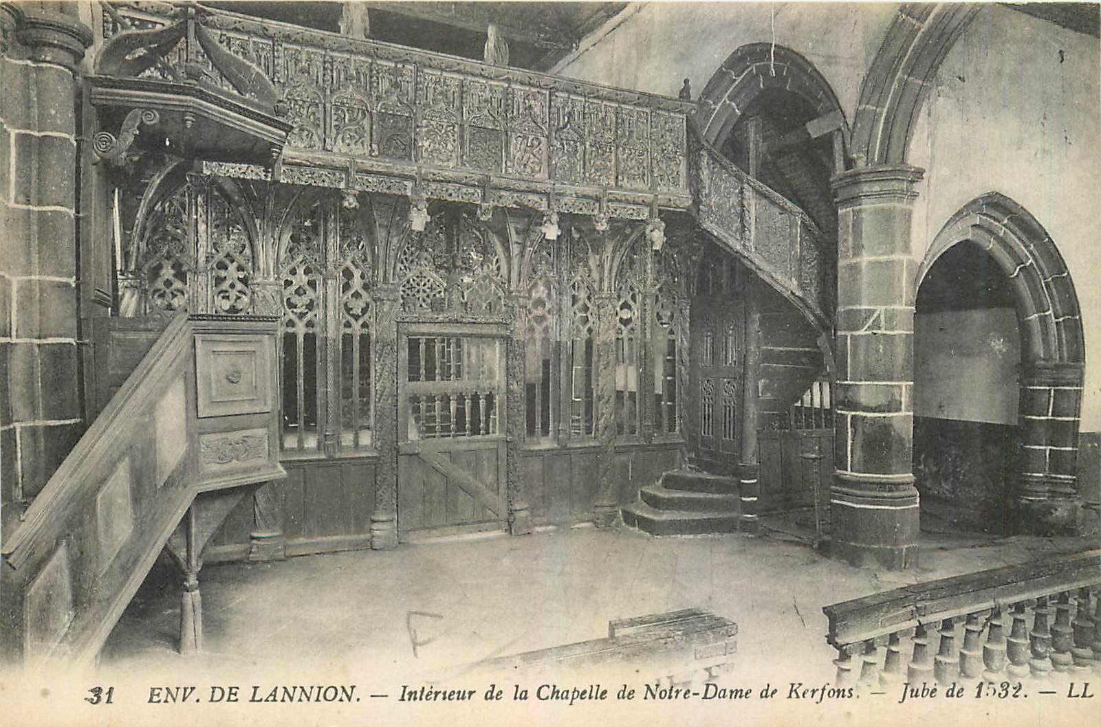 Intérieur de la Chapelle de Notre-Dame de Kerfons — Jubé de 1532 — Env. de Lannion