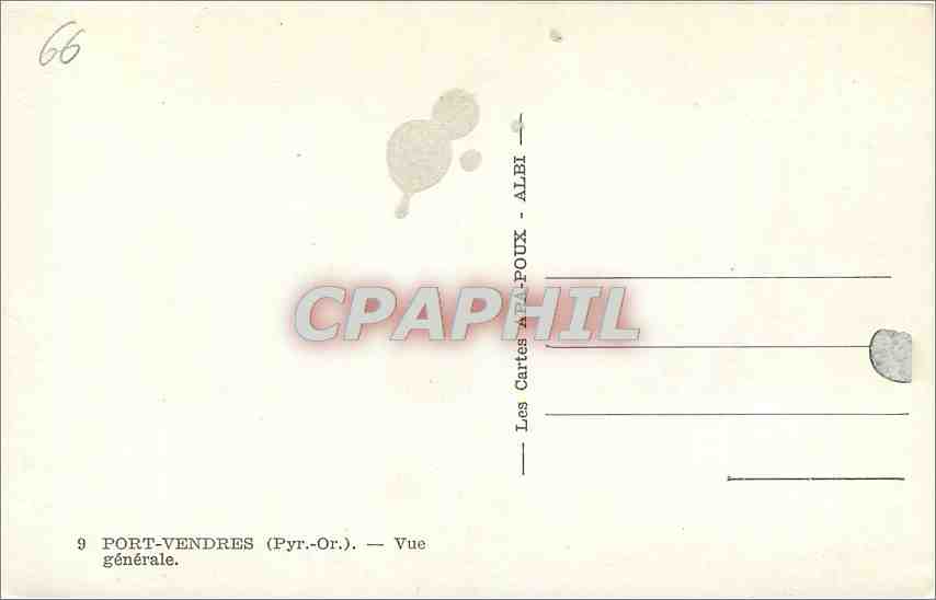 CPA Port Vendres Pyr Or Vue generale  — Rückseite