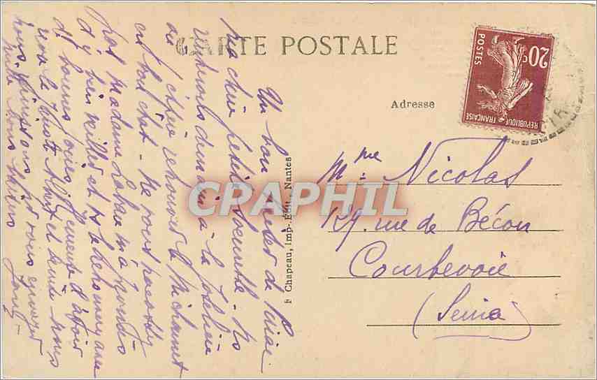 CPA Piriac sur Mer Loire Inf La Grotte a Madame  — Rückseite