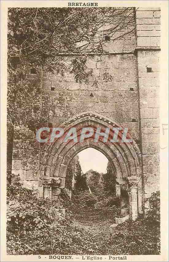 Boquen - L'Église - Portail — Bretagne, éditeur CPAPHIL, n°5