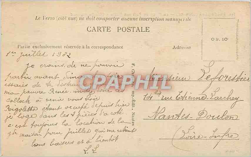 CPA Prefailles Loire Inf La Plage de Port aux Goths Cote du Pignaud  — Back