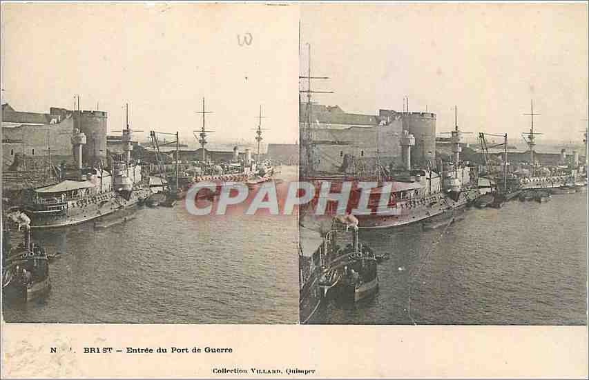 CPA Brest Entree du Port de Guerre Bateaux