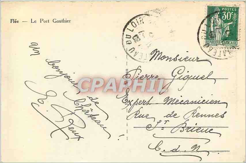 CPA Flee Le Port Gauthier  — Rückseite