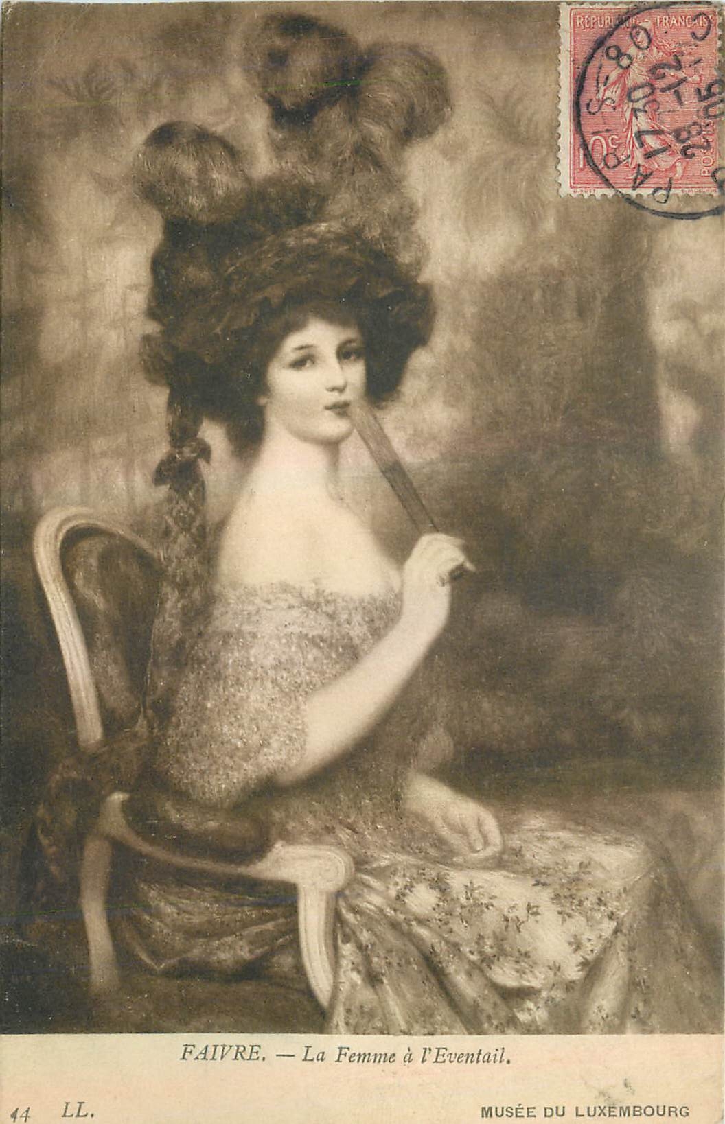 CPA Musee du Luxembourg Faivre La Femme a l'Eventail 
