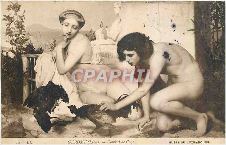 CPA Musee du Luxembourg Gerome Leon Combat de Coqs 