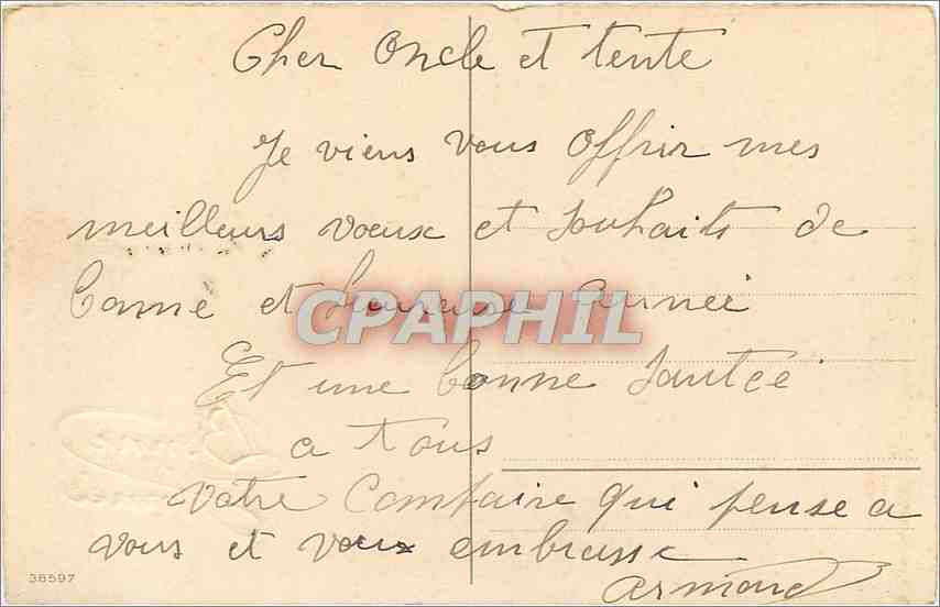 CPA Bonne Annee  — Back
