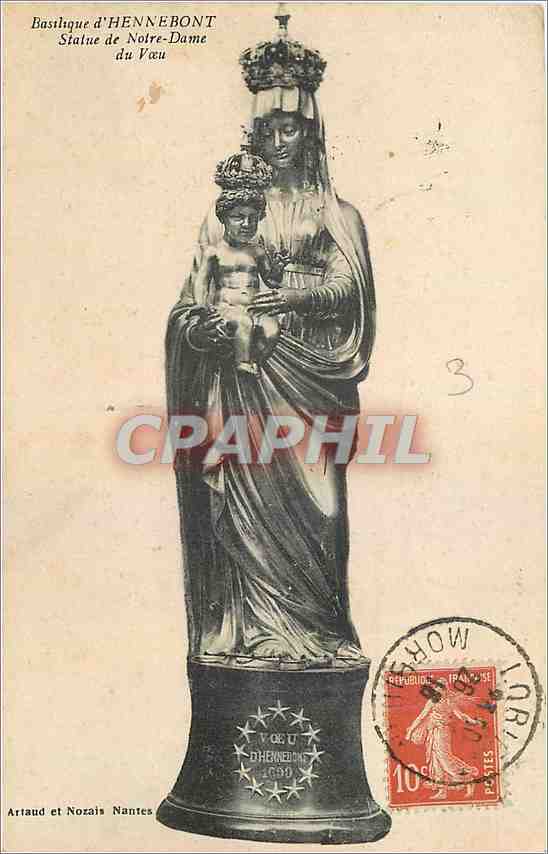 CPA Basilique d'Hennebont Statue de Notre Dame du Voeu 