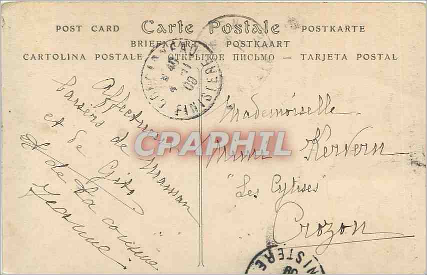 CPA Concarneau Le Beffroi de la Ville Close et le Pont Levis  — Rückseite