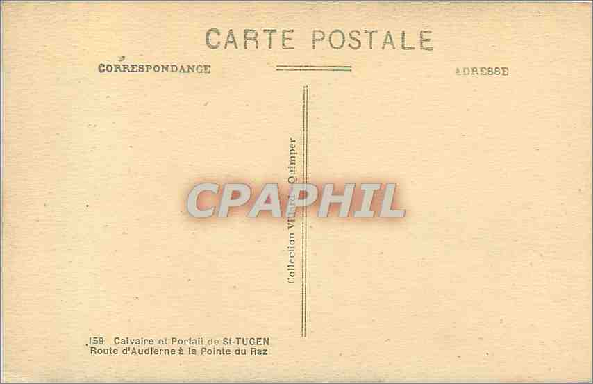CPA Calvaire et Portail de St Tugen Route d'Audierne a la Pointe du Raz  — Rückseite