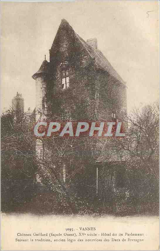CPA Vannes Chateau Gaillard Facade Ouest 