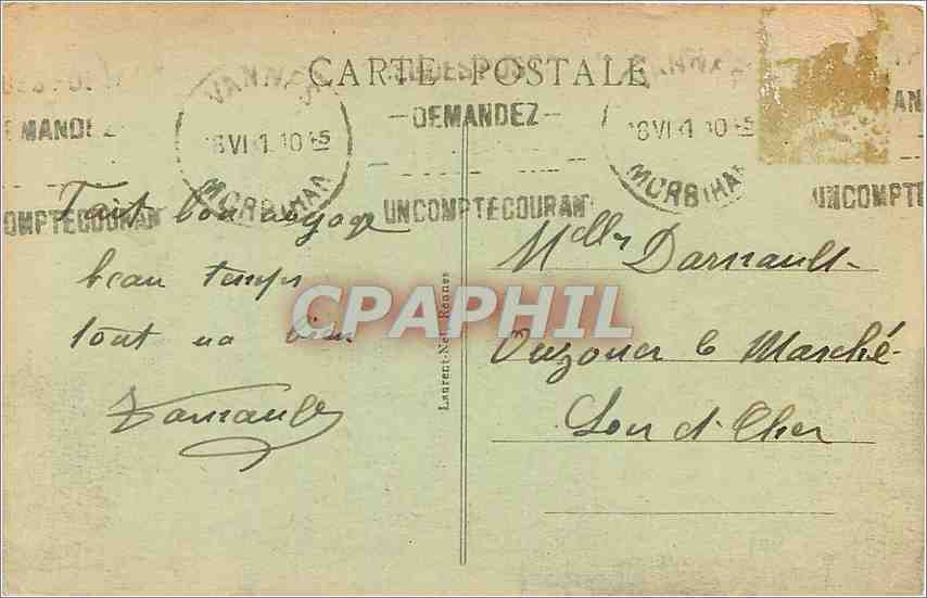 Vannes - L'Hôtel de Ville — éditeur anonyme, n° 2111 — Rückseite