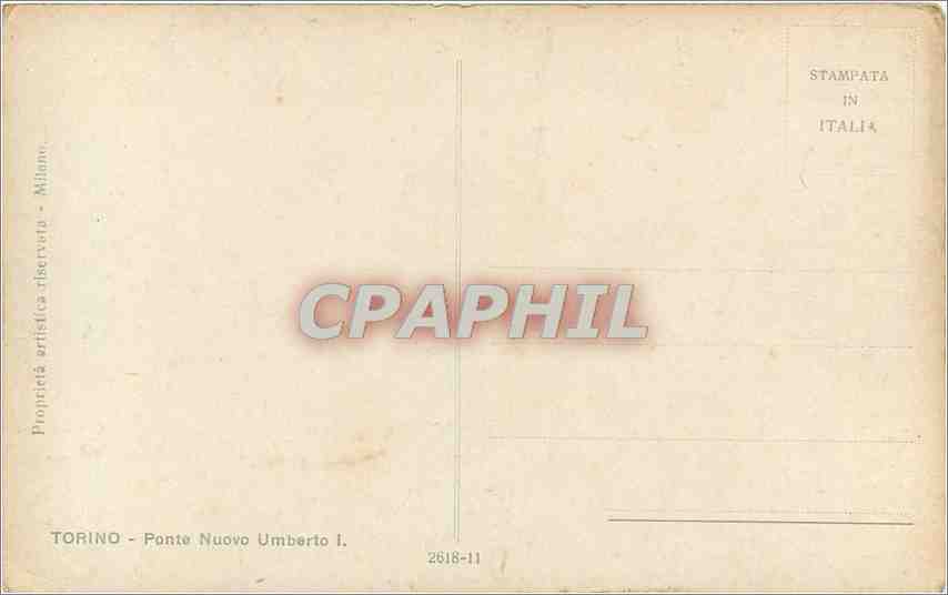 CPA Torino Ponte Nuovo Umberto I  — Rückseite