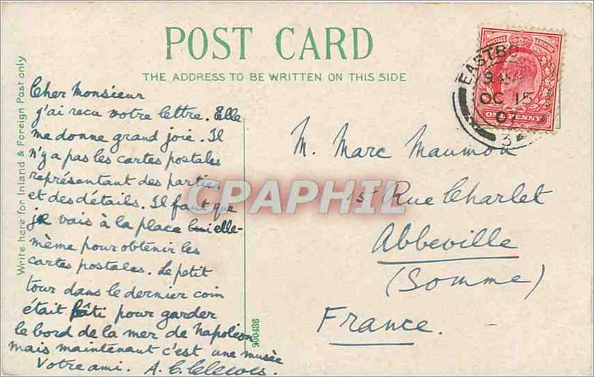 CPA Eastbourne Splash Point Beachy Head The Grand Parade The Wish Tower  — Rückseite